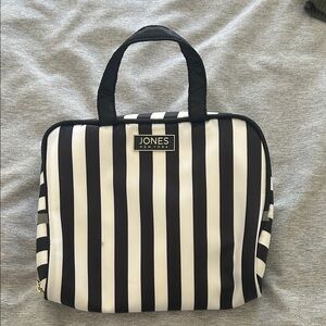 Jones New York Black & White Striped Travel Case